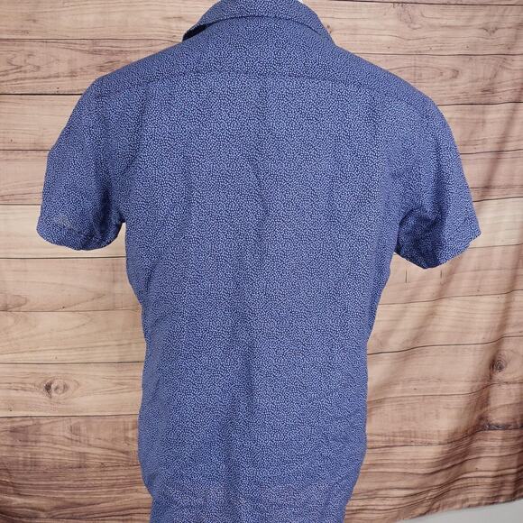 Rodd & Gunn Shirt Mens Medium Blue Linen Blend Short Sleeve Button Up Leaf Print - Picture 4 of 8